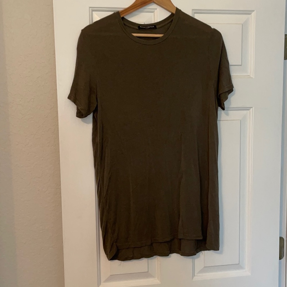 Tie-front army green tshirt